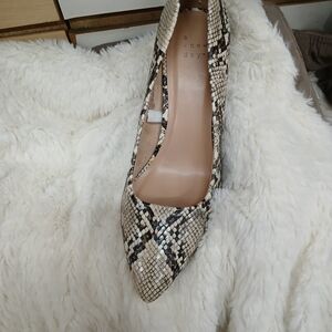 A New Day Snakeskin Pattern Heels - Black and Cream